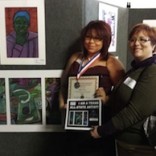 Selena Tenorio with HHS art teacher Juanetta Bocko in Austin